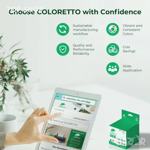 COLORETTO Касета с мастило черна за HP 304 XL Съвместим с DejavasskJet 3760 3700 2600 2632 Envy 5020, снимка 3 - Консумативи за принтери - 49419909