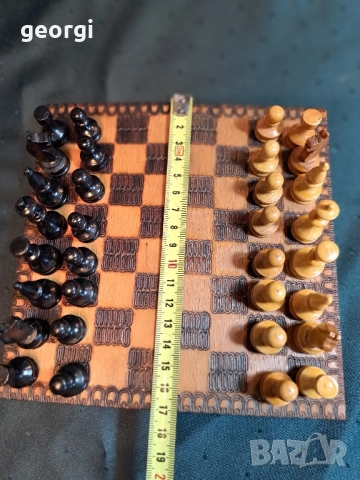 мини дървен шах от соца 30/6, снимка 6 - Шах и табла - 52797715