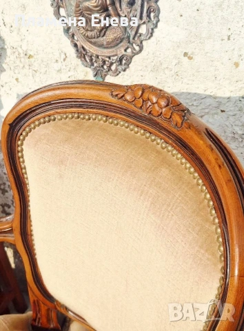 масивно френско кресло с подлакътници , снимка 4 - Дивани и мека мебел - 53172850