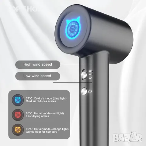 Професионален сешоар SZO, сешоар с 400 милиона отрицателни йони, 110 000 RPM, снимка 8 - Сешоари - 49937581