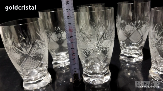 кристални чаши за вода безалкохолно , снимка 2 - Антикварни и старинни предмети - 53230878