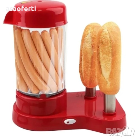 🌭 Домашен Уред за Хот-дог – Шишове за Хляб и Парна Кошница за Кренвирши (Ретро Дизайн)