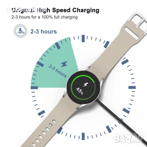 Зареждащ кабел за Samsung Galaxy Watch – магнитен, USB док станция, снимка 4 - Смарт гривни - 53353519