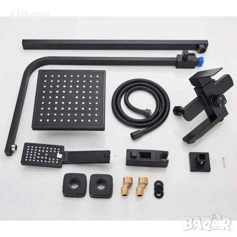 Комплект душ колона, стенен монтаж, двойно управление, керамика, 131-200 мм, черна, снимка 10 - Други стоки за дома - 52854058