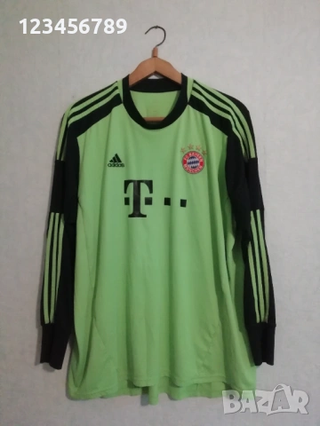 Bayern Munich Neuer 2012/2013 Adidas оригинална тениска вратарска фланелка екип Байерн Мюнхен Нойер , снимка 2 - Тениски - 53501354