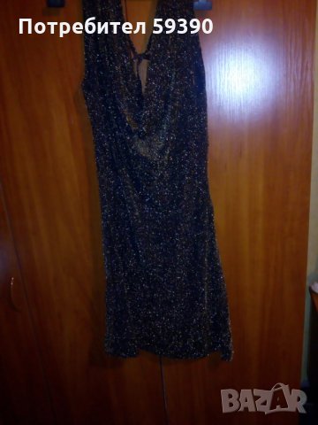 Елегантна еластична рокля с ламе, 100% полиестер .Произведена в Италия.Подходяща за всеки, снимка 5 - Рокли - 27578904