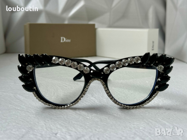 Dior прозрачни слънчеви очила, очила за компютър екстравагантни с камъни, снимка 5 - Слънчеви и диоптрични очила - 44845595