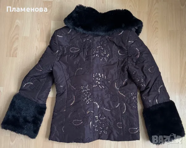 Дамско палто с паети - L/ XL, снимка 2 - Палта, манта - 48928166