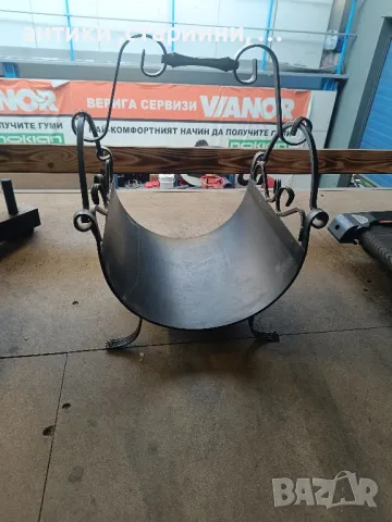 антикварна стойка за дърва ковано желязоНОВО! , снимка 1