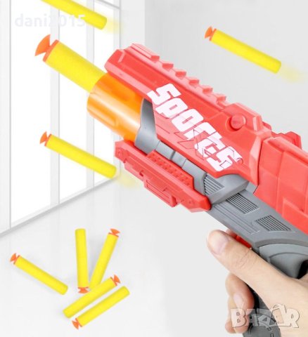 Детска играчка пистолет с леки и меки патрони, снимка 3 - Други - 43216123