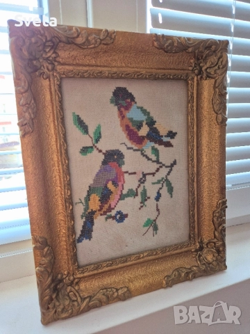 Старинен гоблен 30х24 см 