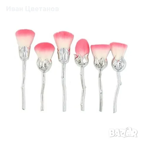 Шест броя четки за грим с форма на роза HZS44, снимка 2 - Други - 47714718