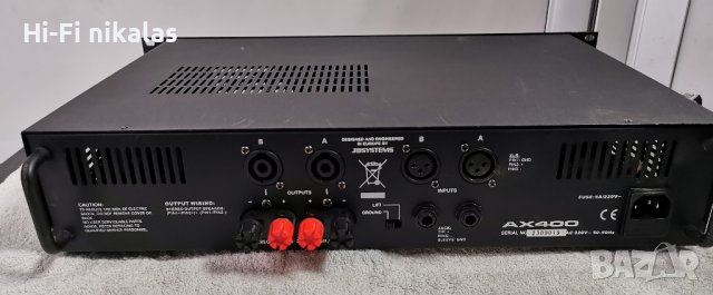 Крайно стъпало усилвател JBSYSTEMS AX400, снимка 5 - Ресийвъри, усилватели, смесителни пултове - 43131370