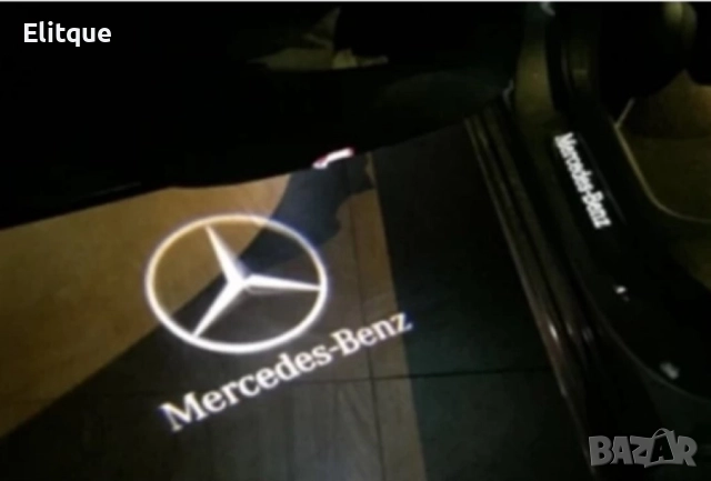 LED лого проектор за врати, 2 бр. M e r c e d e s/ B M W/ V o l k s w a g e n . Работи на батерии