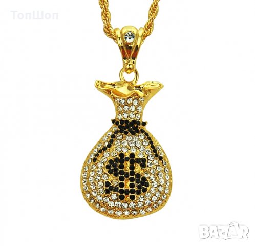 Cash Money Bag - Хип Хоп Бижу - Колие - 2 Модела, снимка 3 - Колиета, медальони, синджири - 21063429