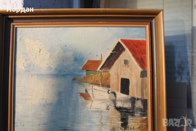 Стара картина масло върху платно 1951 година, снимка 8 - Картини - 53113484