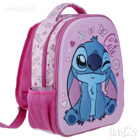 Ученическа раница Stich, Розов, 27x11x32 см., снимка 2 - Ученически пособия, канцеларски материали - 51492455