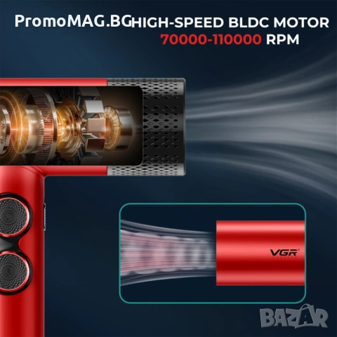 Професионален комплект машинки за подстригване VGR Stepless 4 в 1 за барбер / фризьори, снимка 4 - Друго оборудване - 53349885