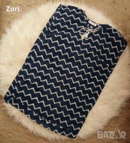 Тъмносиня рокля/туника на бели шарки 2ХЛ/3ХЛ , снимка 1