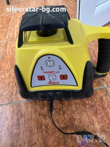 Лазерен нивел LEICA RUGBY 100. Пълен комплект зарядно и лазерна рулетка, снимка 3 - Измервателни инструменти - 52743975