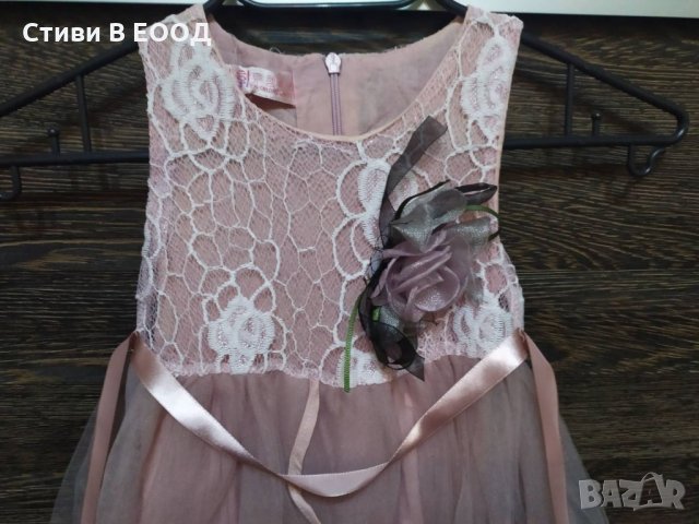 Детска рокля зелена Цвете- , - 2/3 год . -Ново, снимка 4 - Детски рокли и поли - 24243265