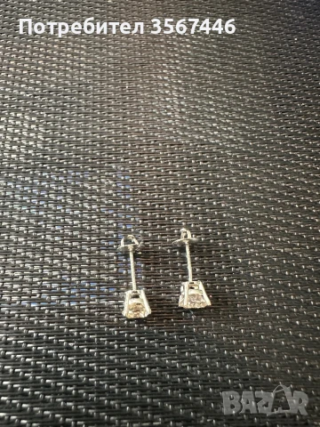 2 карата Диамантени обеци в 14 карата бяло злато, снимка 2 - Обеци - 51278765