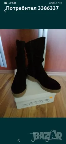 Ботуши от естествен черен набук 