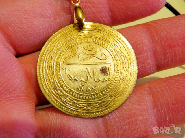 Старинна османска муска 1, турски амулет с тугра, тура 3,5 см - османска монограма, накит, амулет 