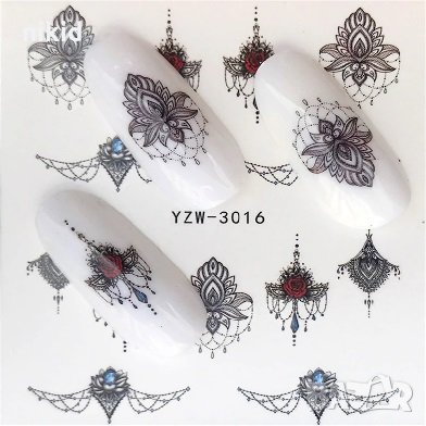 YZW-3016 чокър дълго колие висящо татос ваденки слайдер водни стикери за нокти маникюр