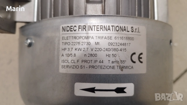 Трифазна водна помпа 2.7kw, снимка 5 - Водни помпи - 53566412