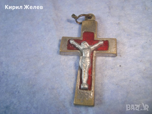 СТАРО БРОНЗОВО ПОСРЕБРЕНО РАЗПЯТИЕ КРЪСТЧЕ с ЕМАЙЛ-ЛАК 21238, снимка 8 - Антикварни и старинни предмети - 36903631