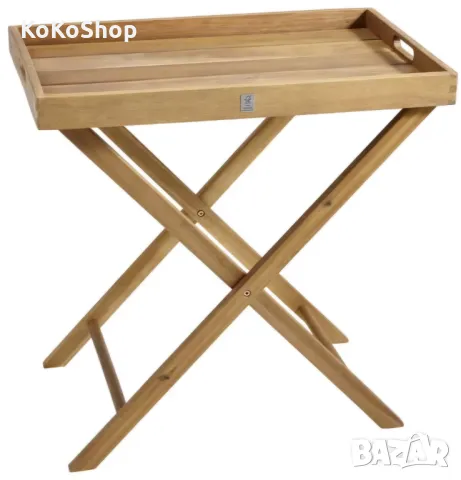 Маса от акация-68х42.5х68 см./сгъваема маса/помощна маса/, снимка 2 - Маси - 49709493