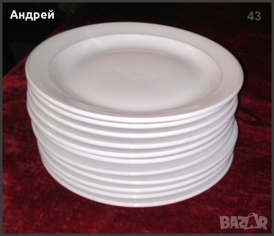 Комплект порцеланови десертни/подложни чинии с „изчистен“ вид