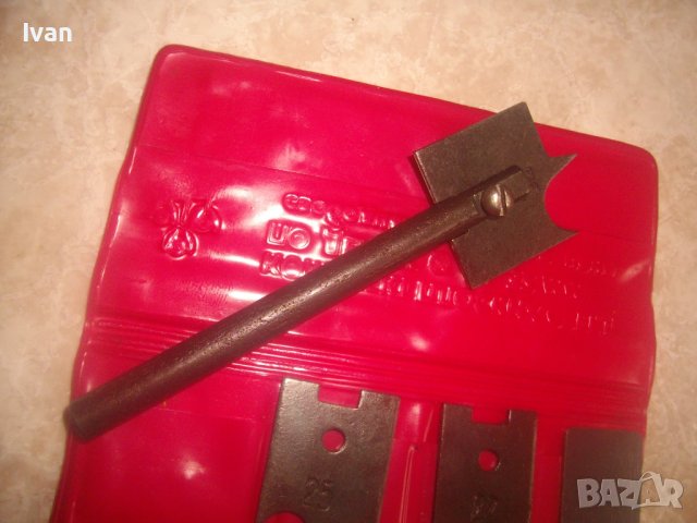 СССР/Руски Старо Качество-Комплект НОВИ Ръчни Плоски Свредла За Дърво-14-32мм-Държач-Инструментален, снимка 16 - Други инструменти - 43326097