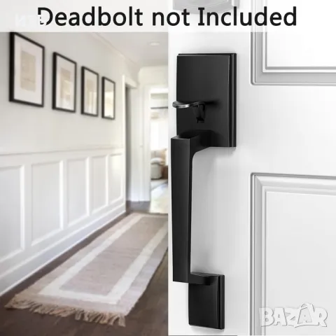 Чисто нов комплект дръжки за входна врата Azdele, модерен черен мат без заключване, снимка 4 - Други стоки за дома - 48216943