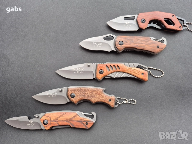 Сгъваеми джобни ножчета BUCK с дървена дръжка