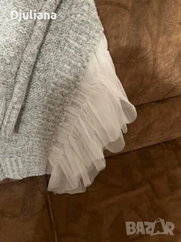 Дамски пуловер с тюл, снимка 2 - Блузи с дълъг ръкав и пуловери - 47739162