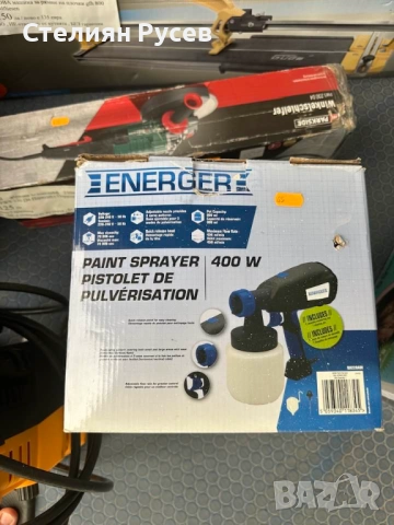 0029 НОВ energer paint sprayer пистолет за боядиване цена 65 лв или 33,23 евро -220 волта електричес, снимка 2 - Други инструменти - 51974511