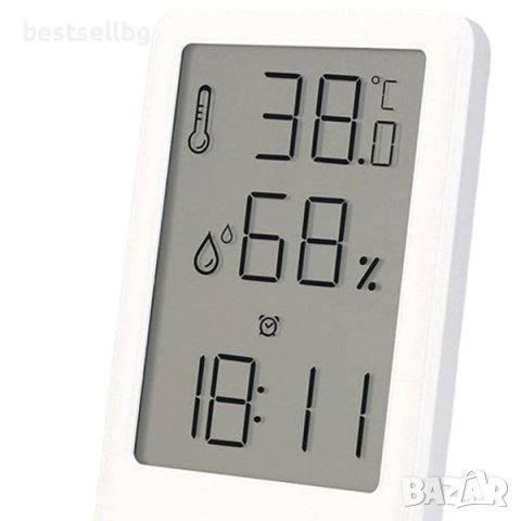 Електронен термометър влагомер домашен стаен дигитален часовник влага, снимка 7 - Стенни часовници - 43709940