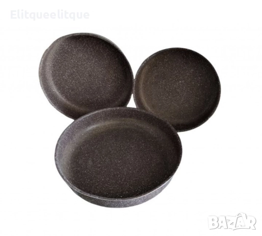 Комплект от 3бр алуминиеви тави с незалепващо покритие, снимка 2 - Съдове за готвене - 52346396