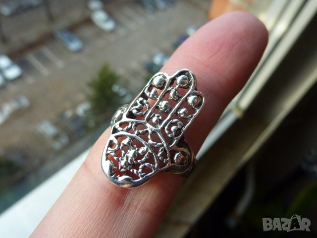 Нов сребърен пръстен ръка, халка 1.7