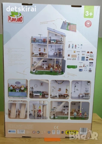 Огромна дървена къща за кукли PLAYLAND XXL, снимка 10 - Кукли - 51309317