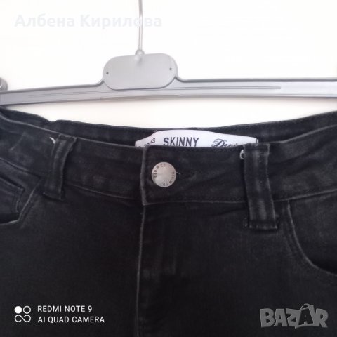 Черни ластични дънки, S р-р, на Skinny, снимка 9 - Дънки - 32551910