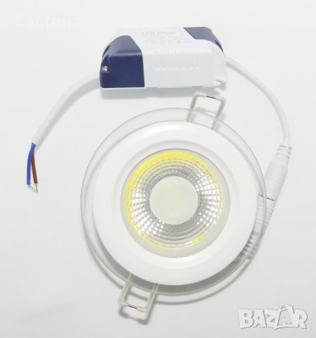 LED COB луничка за вграждане - кръг, 6W бяла светлина с LED драйвер