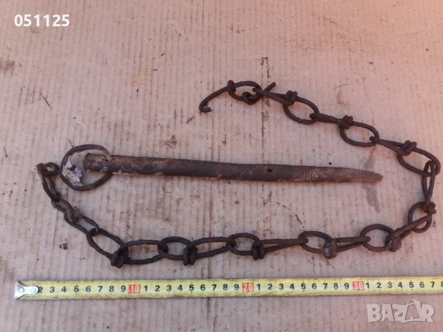 кован възрожденски клин, окова за животни , снимка 2 - Антикварни и старинни предмети - 37015251