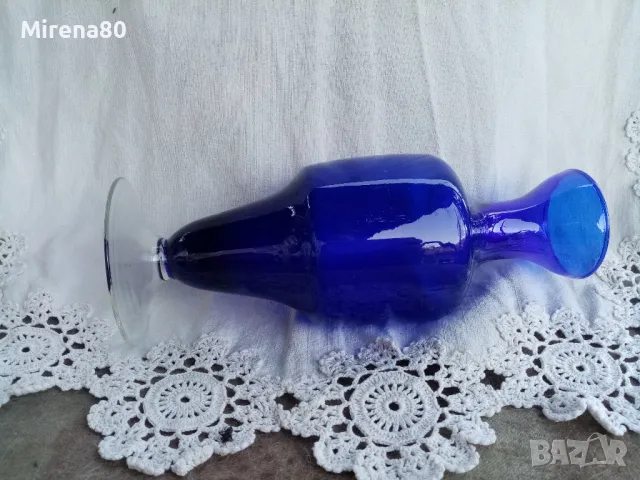 Винтидж ваза кобалт, снимка 6 - Вази - 50140832