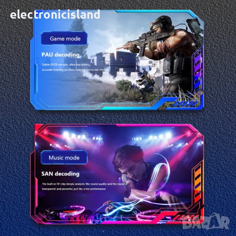 Безжични bluetooth геймърски слушалки KS06 TWS  Bluetooth 5.0, Шумопотискащи, музика, спорт, снимка 10 - Безжични слушалки - 37405936