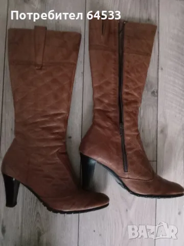 продавам дамски  ботуши от естествена кожа, размер 38, произведени в  България. , снимка 2 - Маратонки - 48424889