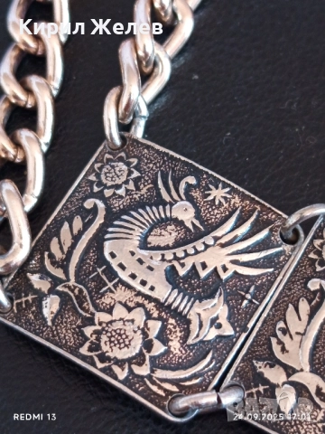 Красиво дамско коланче златисто с птици и цветя 27106, снимка 2 - Колани - 51823699