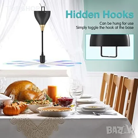 Нови 3 броя Ефективен вентилатор за отблъскване на мухи Преносим пикник барбекю парти, снимка 5 - Други стоки за дома - 49970914